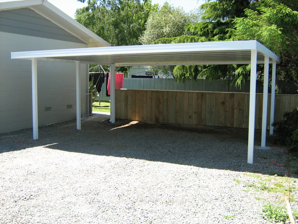 Double Entry Flat Roof Carport M5454 - Sheds and Shelters